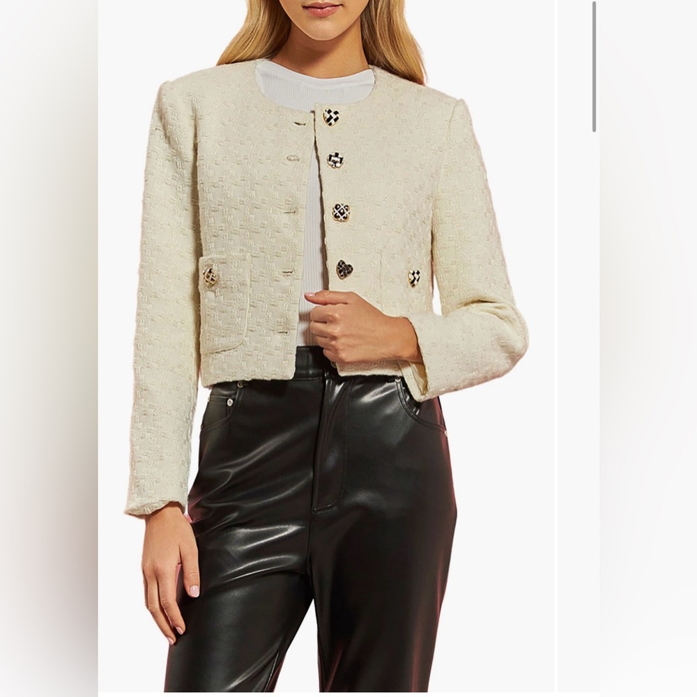 NWT English Factory Premium Houndstooth Cropped Jacket